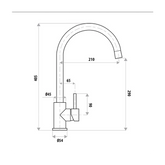 Linkware Elle Project Gooseneck Sink Mixer - Gun Metal